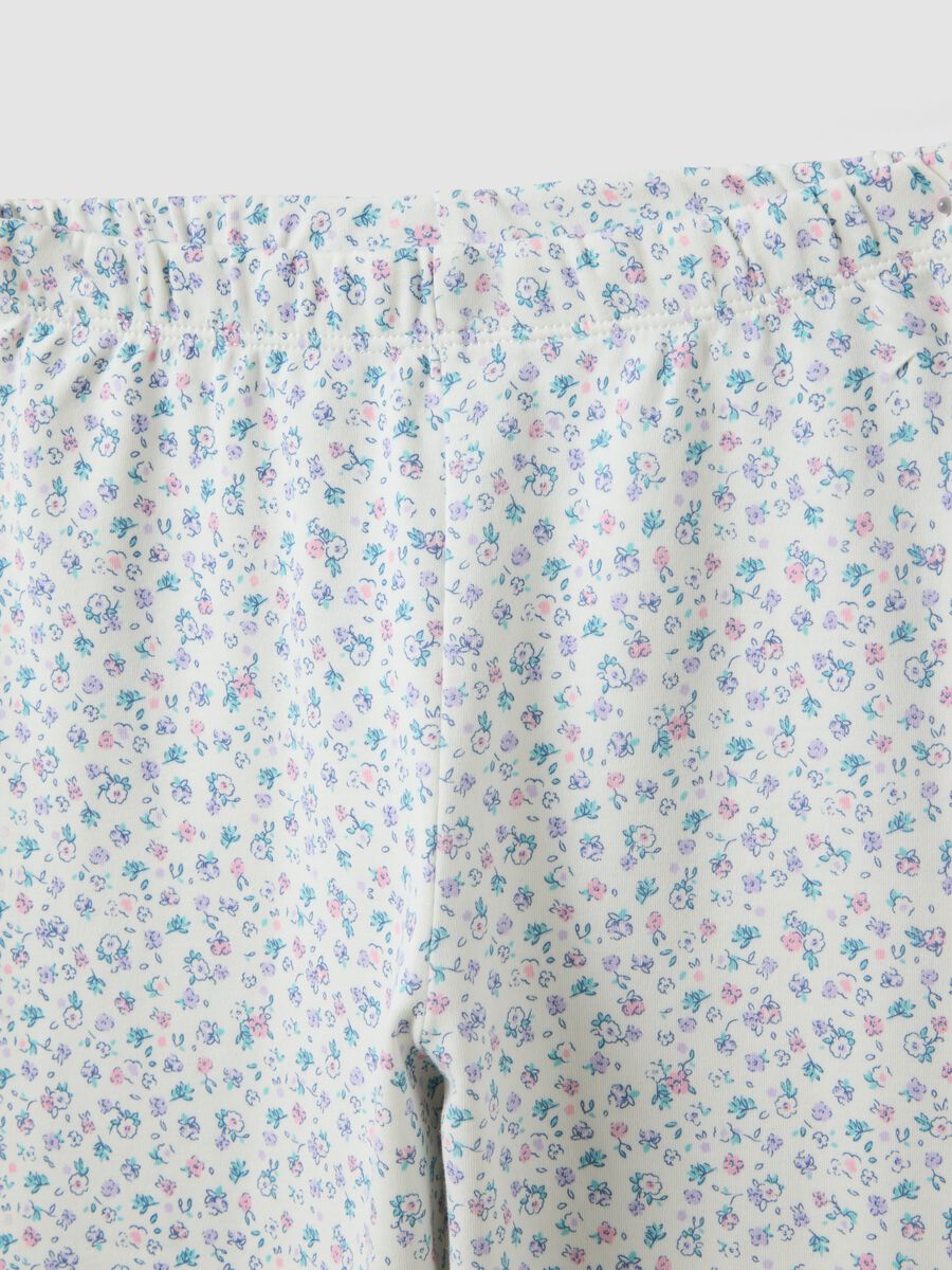 Pigiama viola in puro cotone organico con stampa coniglio per bambina_3