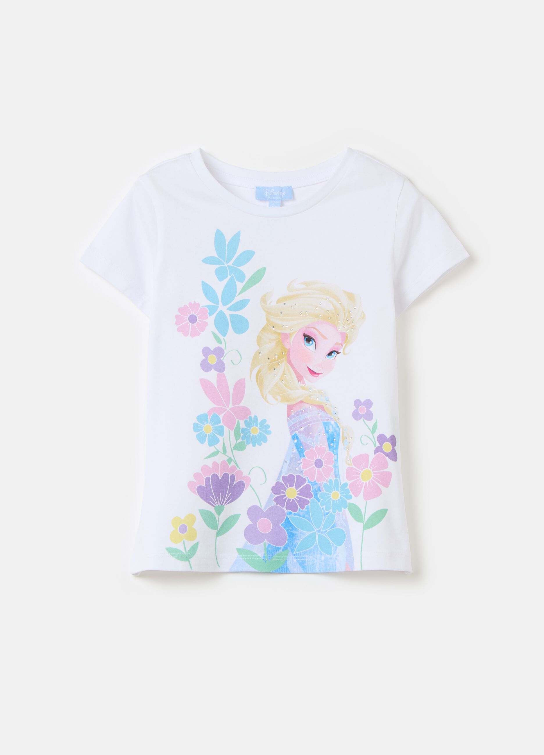 T-shirt with Elsa print and diamantés