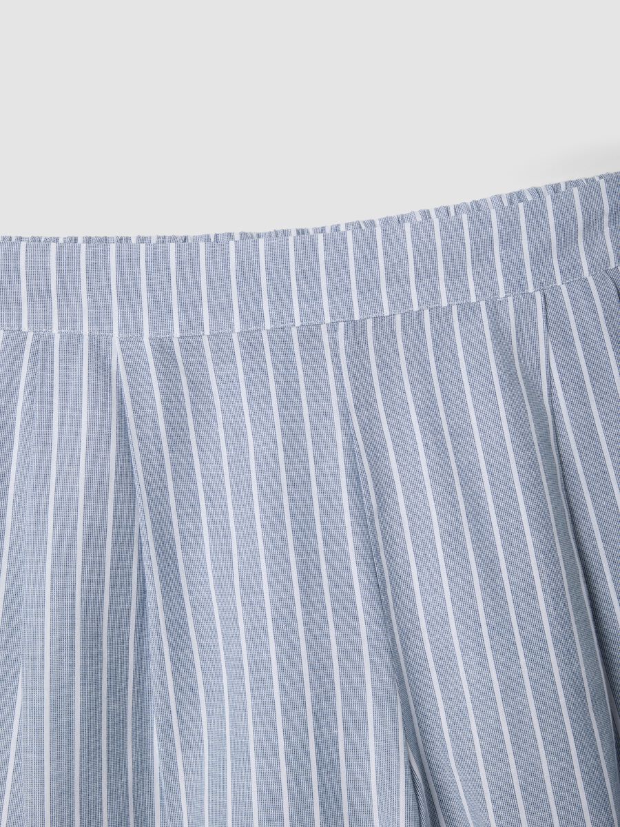 Sky-blue striped pure cotton shorts_5