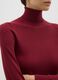 Red Ribbed Sweater with High Neck Regular Fit_3