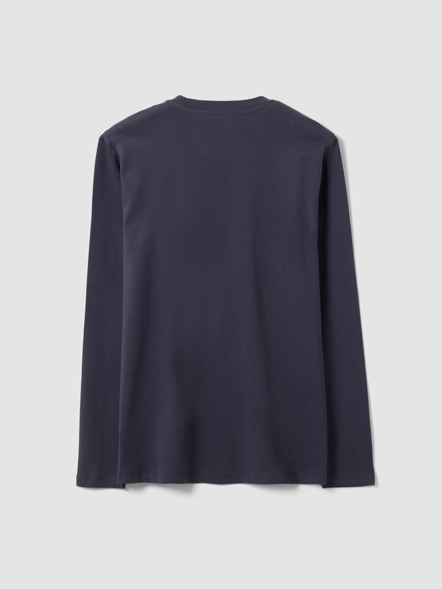 Grey long-sleeve crew-neck T-shirt in pure organic cotton_2