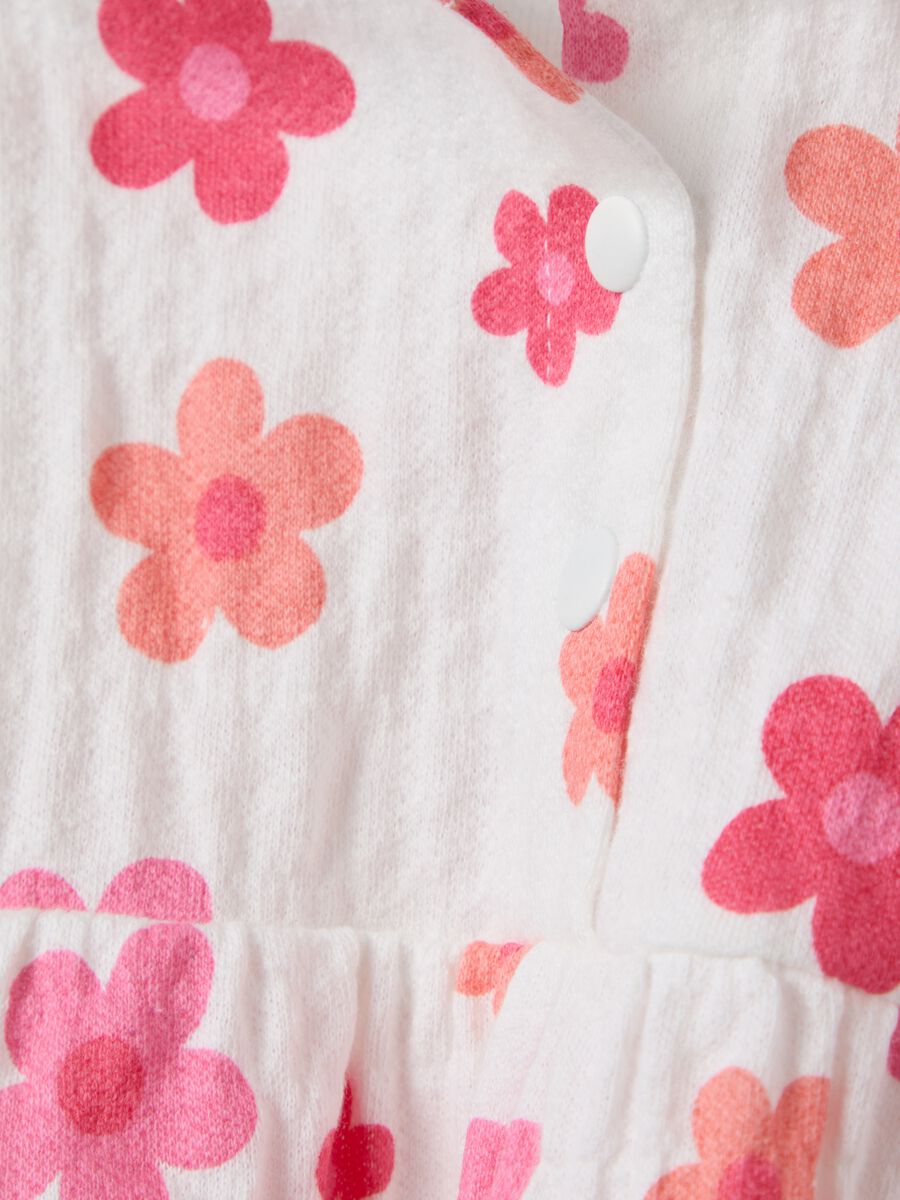 Long-sleeved T-shirt with flower print frill_3