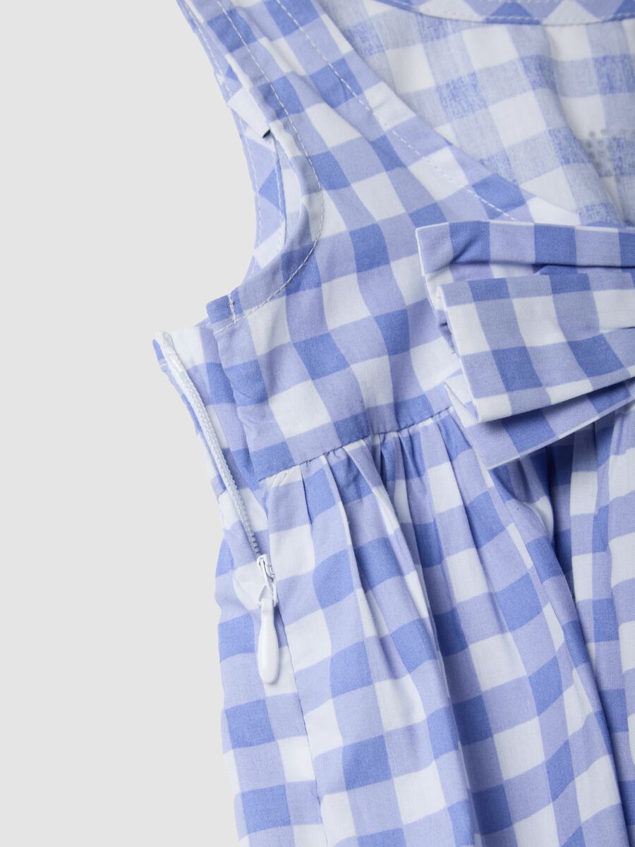 Multi-coloured plaid pure cotton dress for girls in regular fit_3