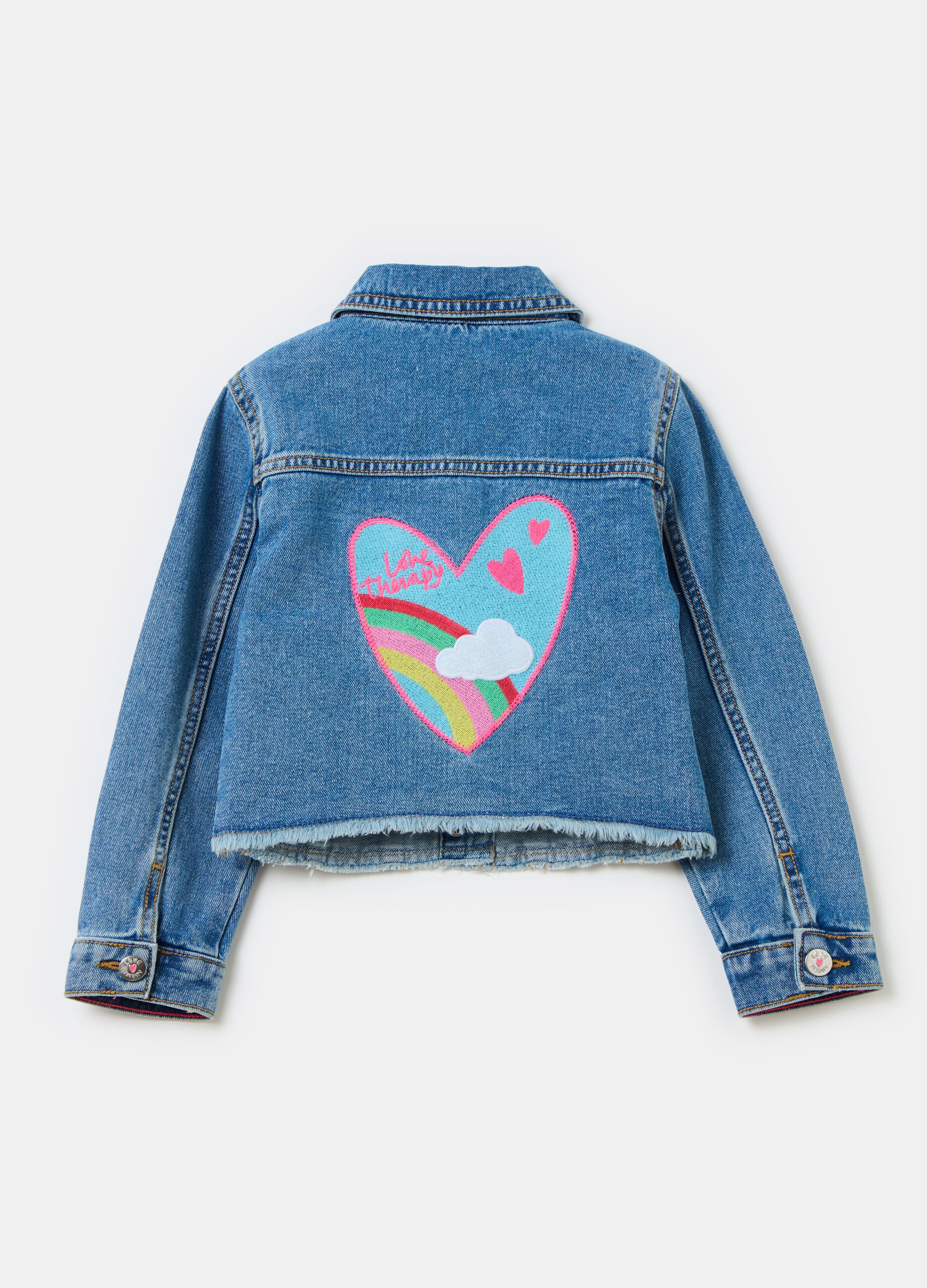 Giacca in denim con patch cuore