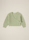 Green Cardigan with Bow Closure for Baby Girls_0