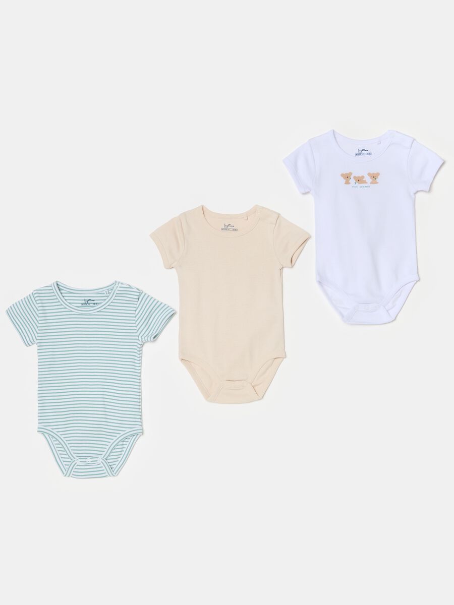 Three-pack bodysuits in organic cotton with print_0