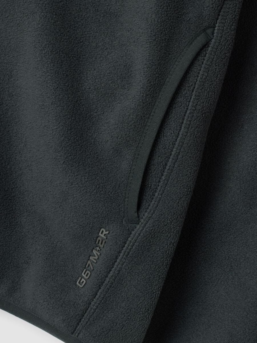 Green fleece sweatshirt with collar, regular fit_1