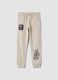 Beige cotton-blend regular-fit joggers_0