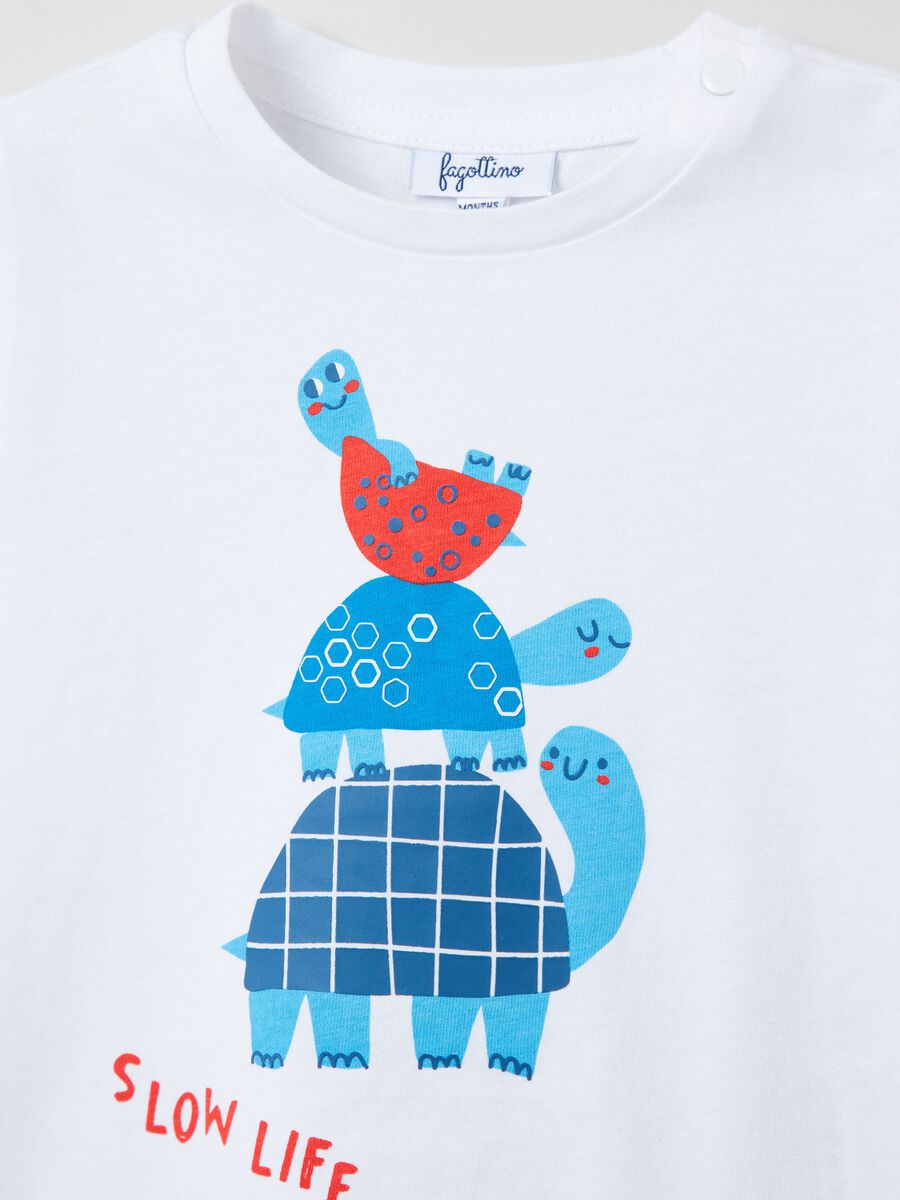 Cotton T-shirt with turtles print_2