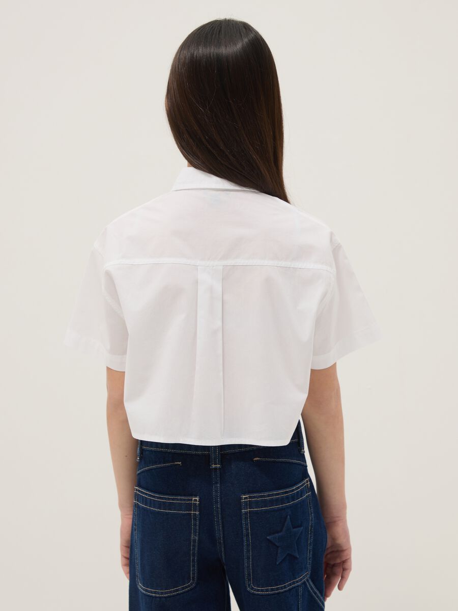 White short sleeve pure cotton regular fit shirt_1