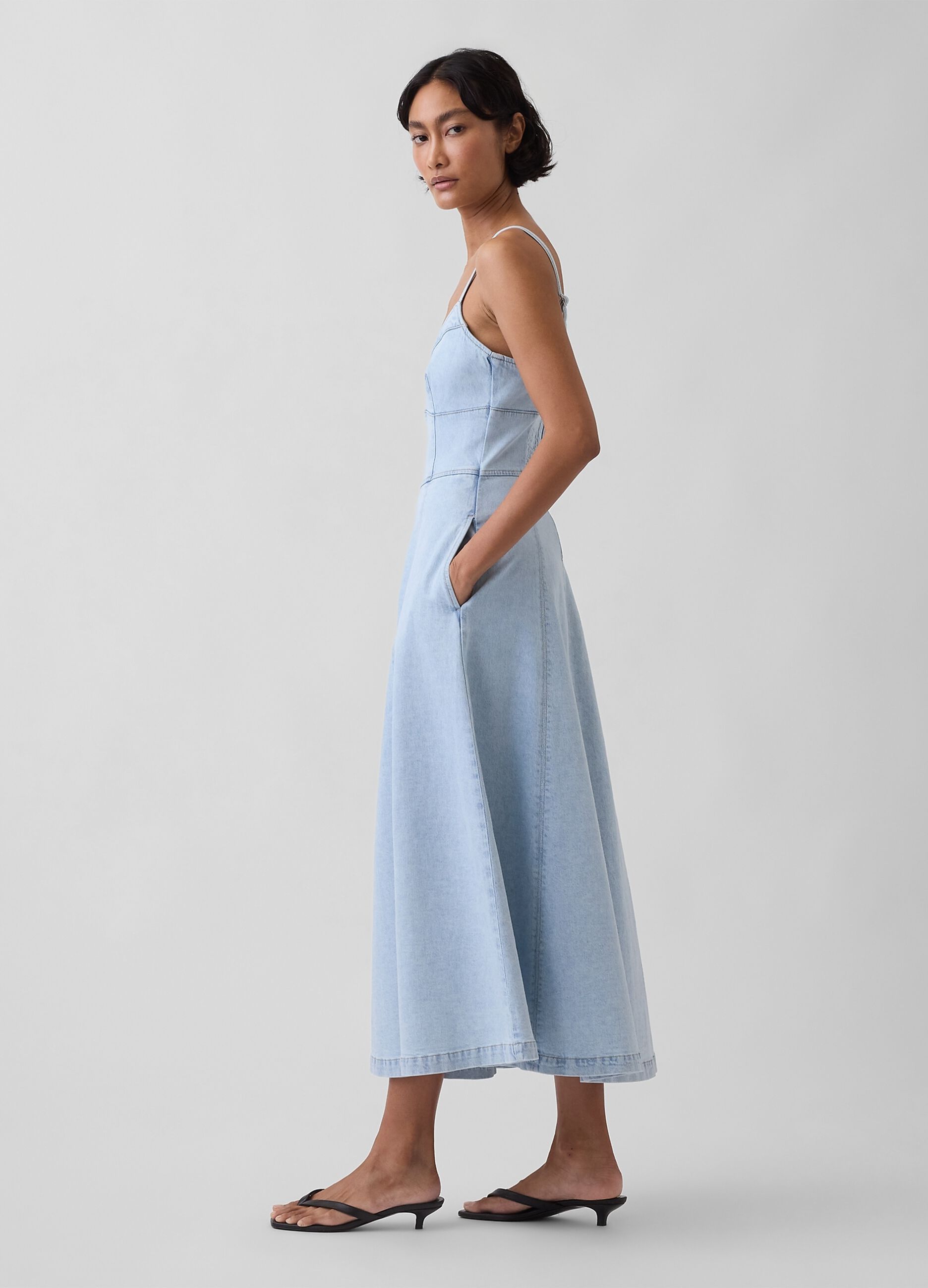 Midi-Kleid aus Stretch-Baumwolle