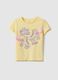Camiseta amarilla de ni&ntilde;a regular fit de puro algod&oacute;n con estampado_0