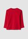 T-shirt rossa in puro cotone organico con girocollo_0