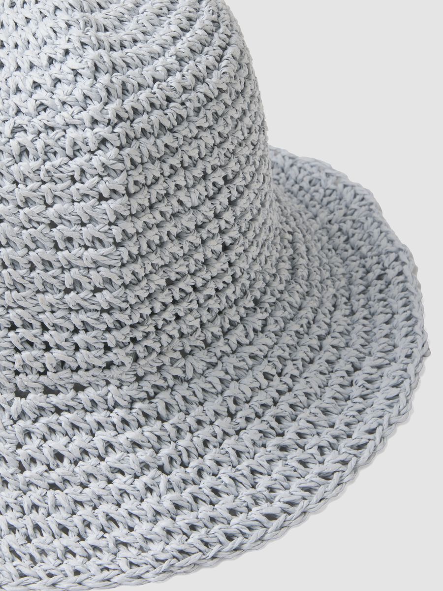 Light blue bucket hat in pure paper fabric_1