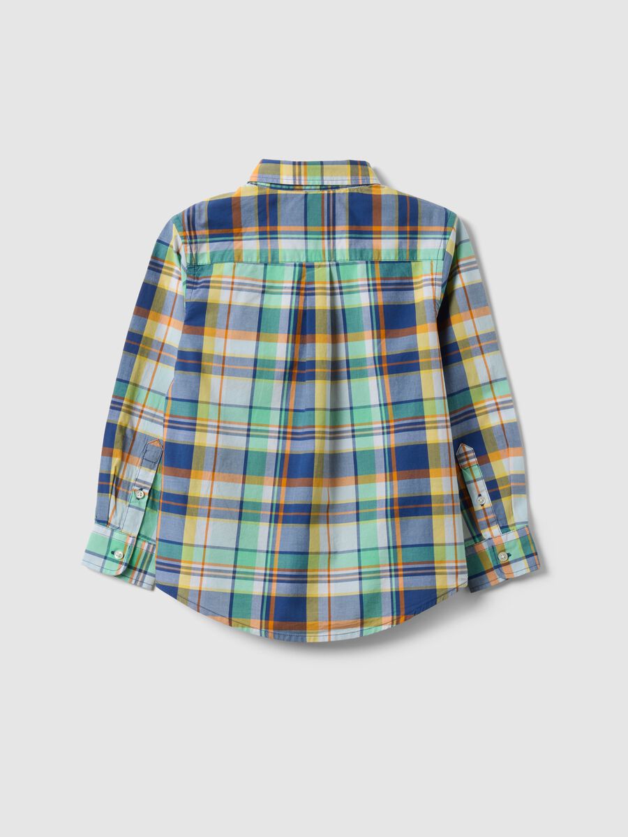 Camicia in puro cotone a quadri multicolor da bambino regular fit_1