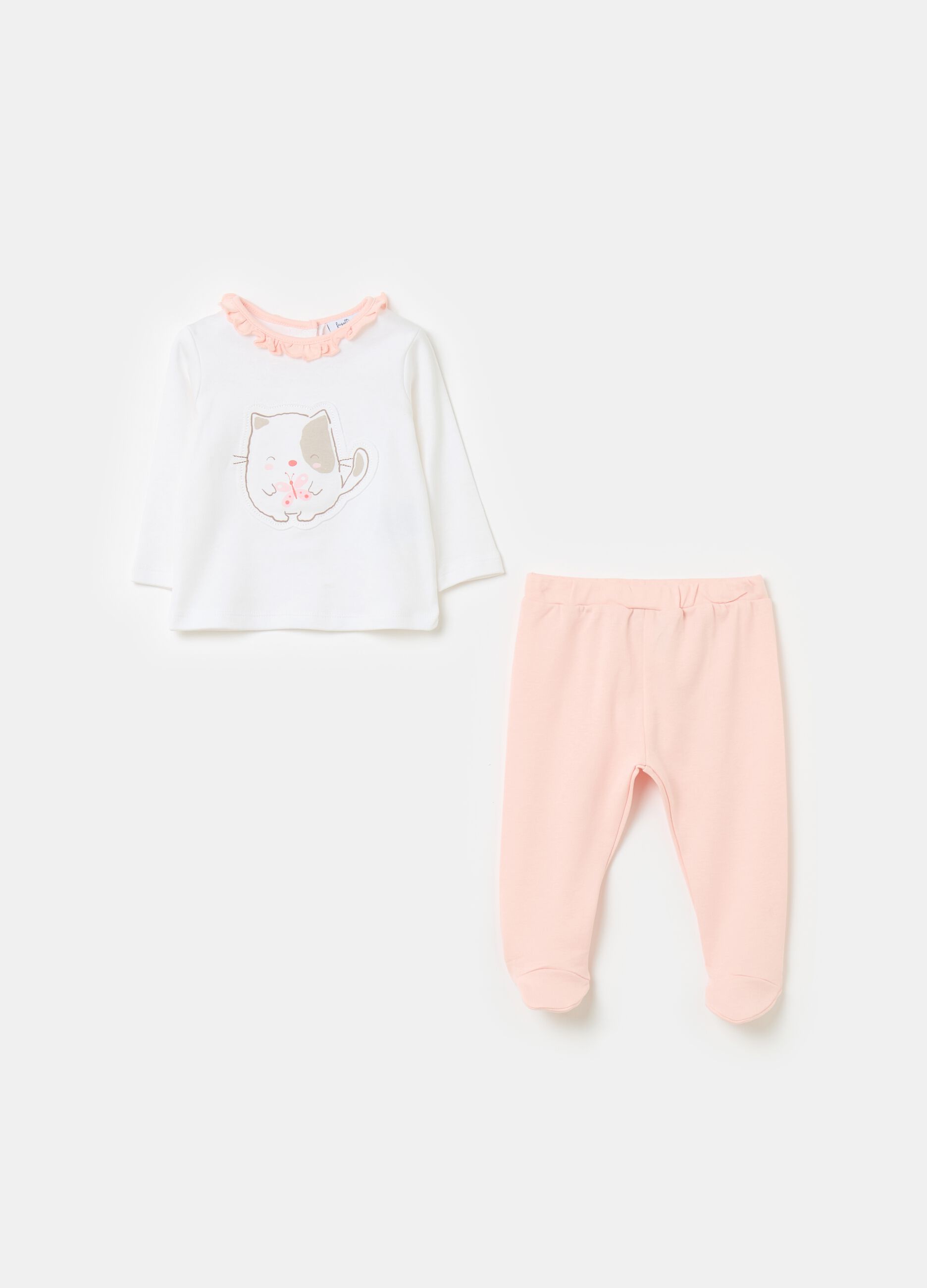 T-shirt and baby leggings set in organic cotton