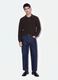 Brauner Pullover aus reiner Baumwolle mit Polokragen, Over-Fit_1