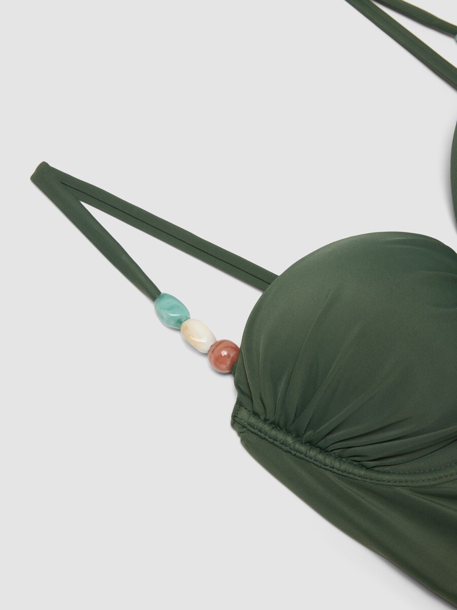 Green stretch swimsuit with embellishments_5