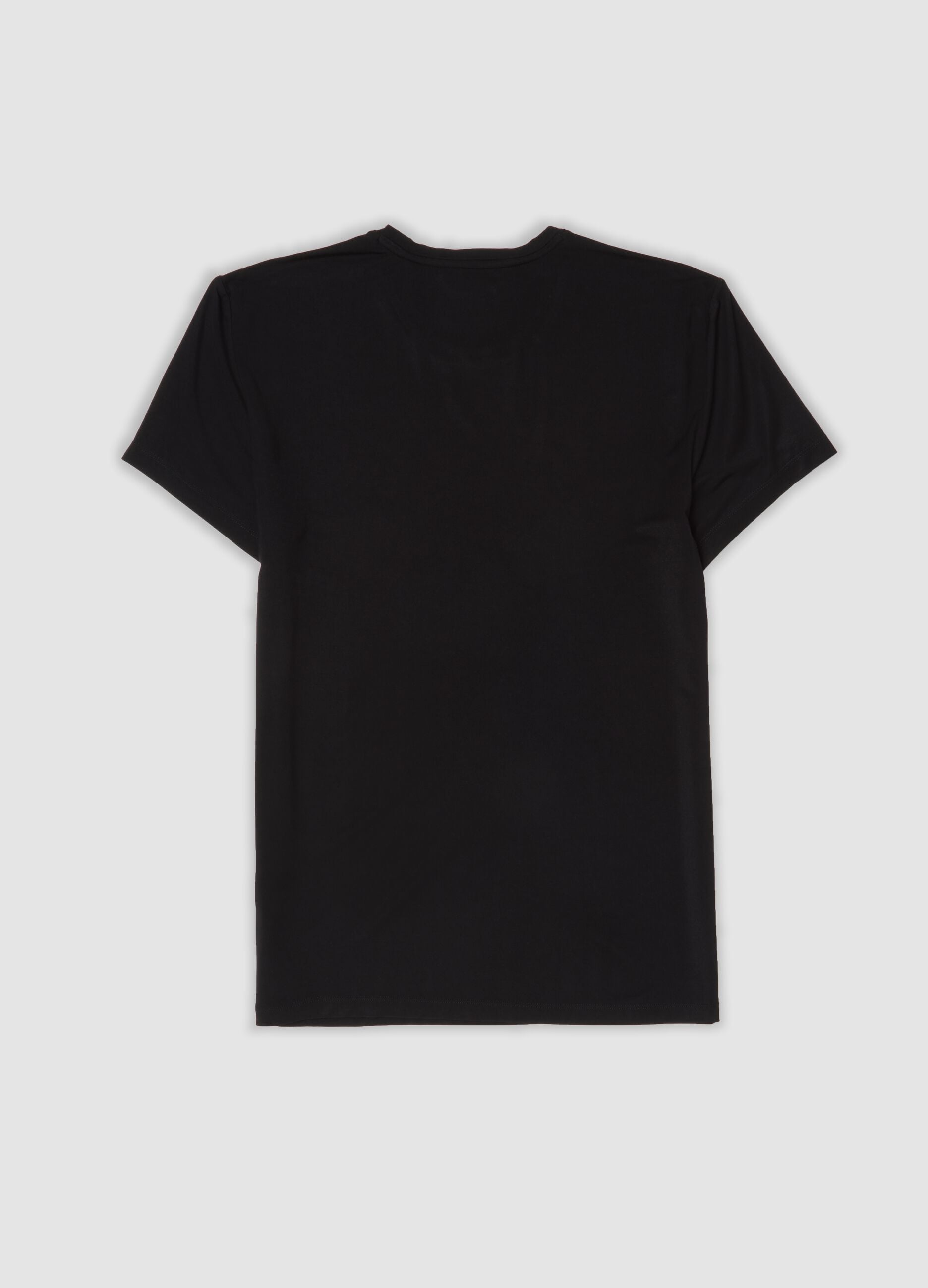 Black stretch modal crew-neck T-shirt