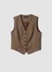 Gilet marrone in viscosa elasticizzata regular fit_0