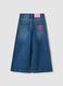 Jeans azuis wide leg em algod&atilde;o puro com estampado floral para menina_1