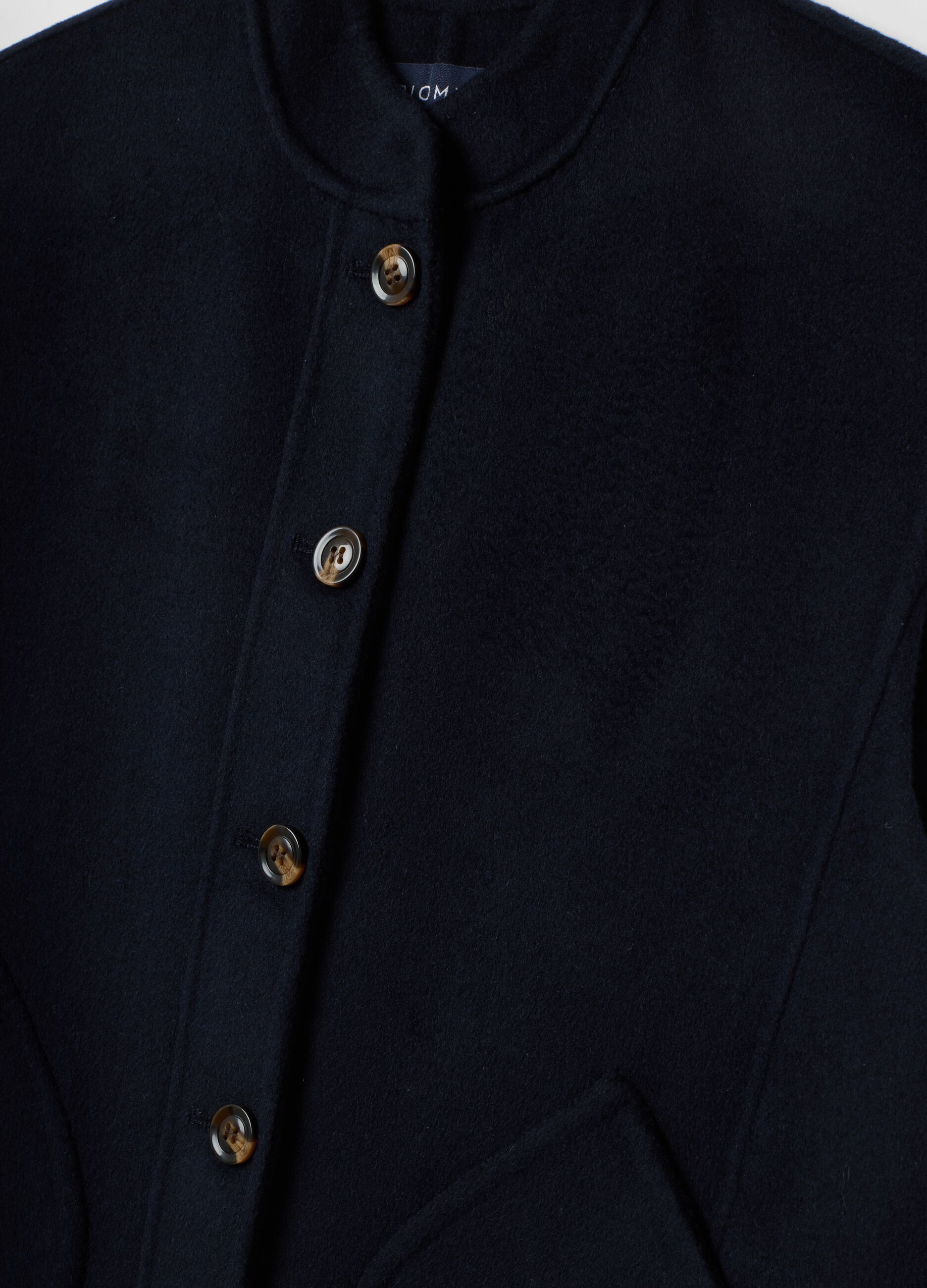 Blaues Gilet aus Woll-Viskose-Mix mit aufgesetzten Taschen
