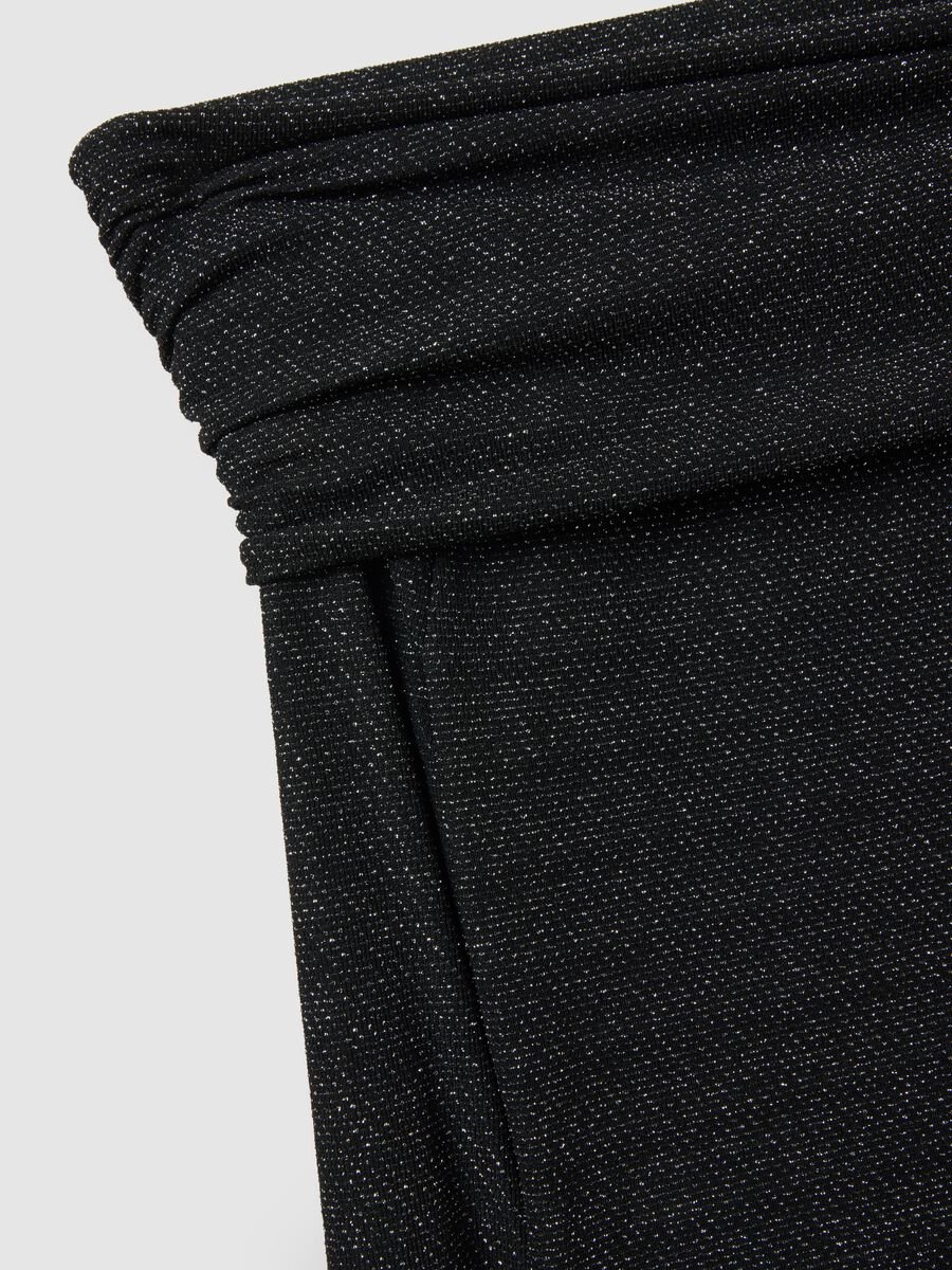 Black Long Sleeve Glitter Regular Fit Shirt_1