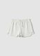 Girls' white pure cotton regular-fit shorts with lace_0