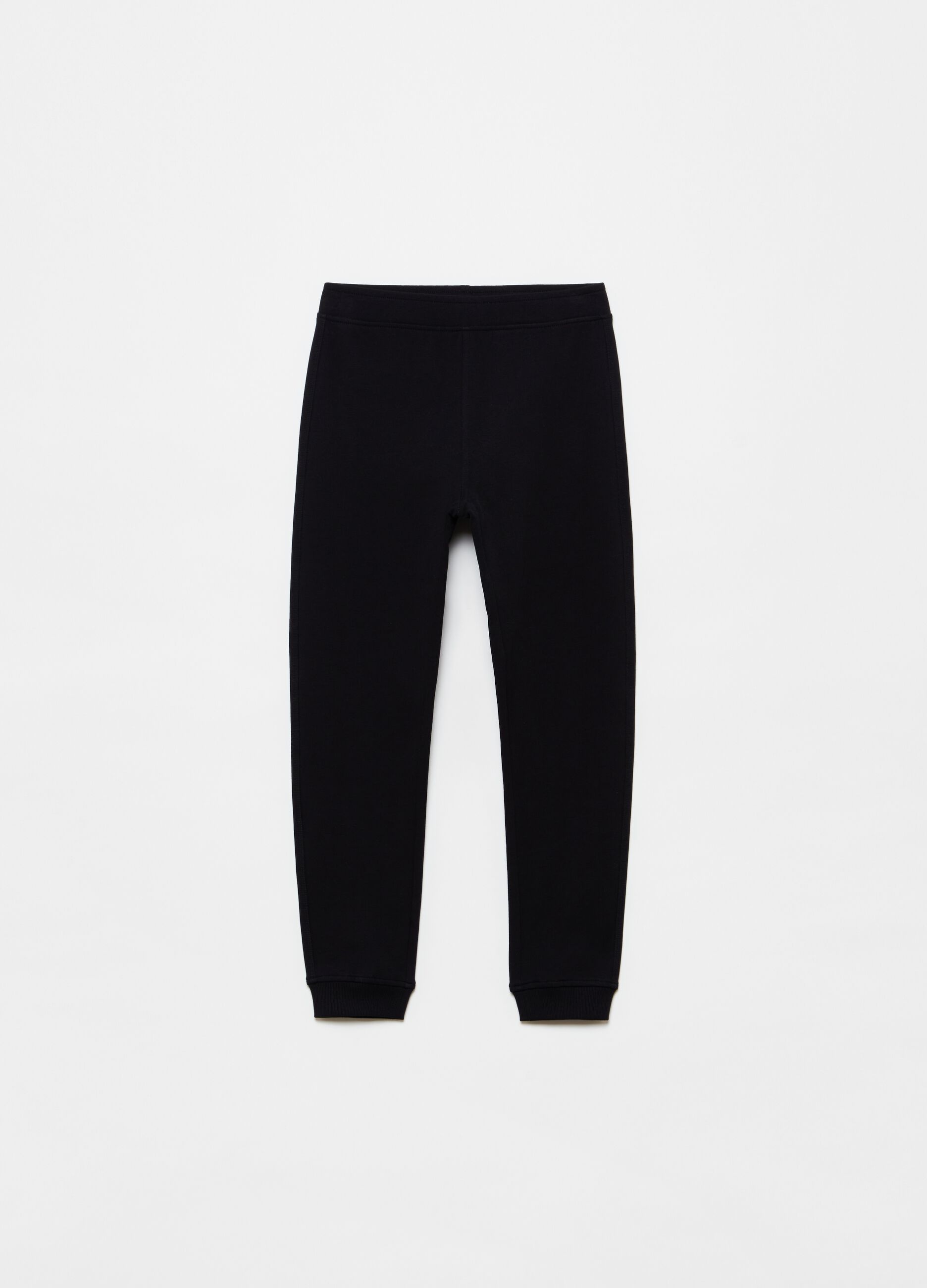 Solid colour fleece joggers with pocket
