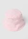 Girls' pink pure cotton bucket hat with floral embroidery_1