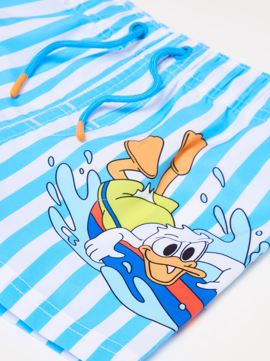 Striped swimming trunks with Donald Duck 90 print_2
