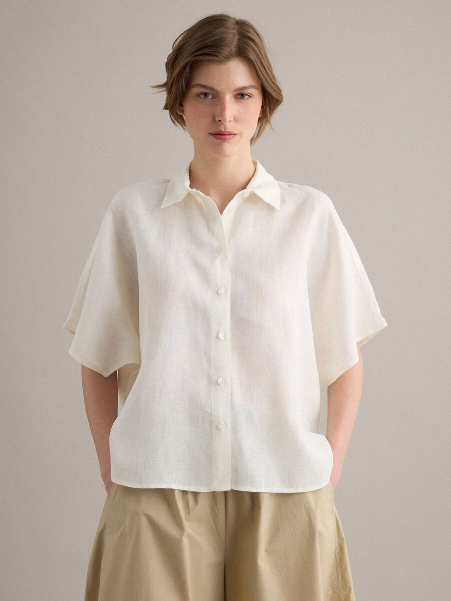 White pure linen regular-fit shirt_1