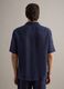 Blue short sleeve pure linen regular fit shirt with chest pocket_2
