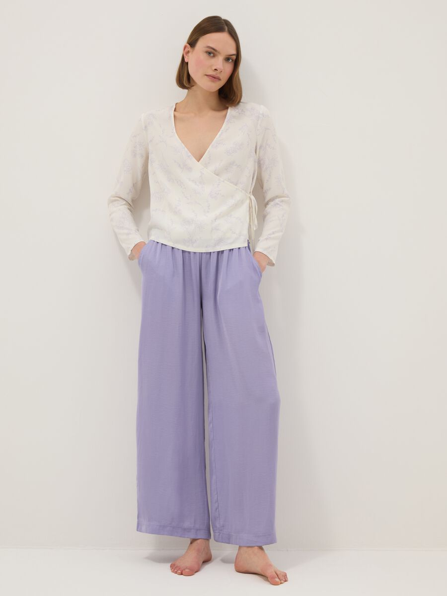 Regular fit purple pure cotton trousers_0