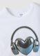 White pure organic cotton T-shirt with ribbed neckline for girls_4
