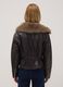 Dark brown regular-fit jacket with statement collar_3