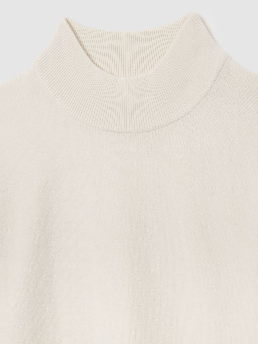 White regular fit high-neck sweater_5