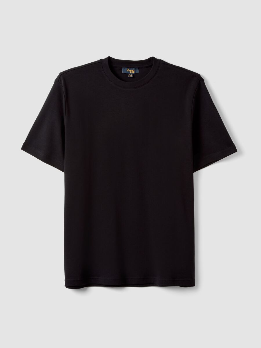 &Alpha;&nu;&delta;&rho;&iota;&kappa;ό &mu;&alpha;ύ&rho;&omicron; T-shirt &alpha;&pi;ό 100% &beta;&alpha;&mu;&beta;ά&kappa;&iota;, &kappa;&omicron;&nu;&tau;&omicron;&mu;ά&nu;&iota;&kappa;&omicron;, regular fit_4