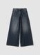 Blue pure cotton super wide-leg jeans_4