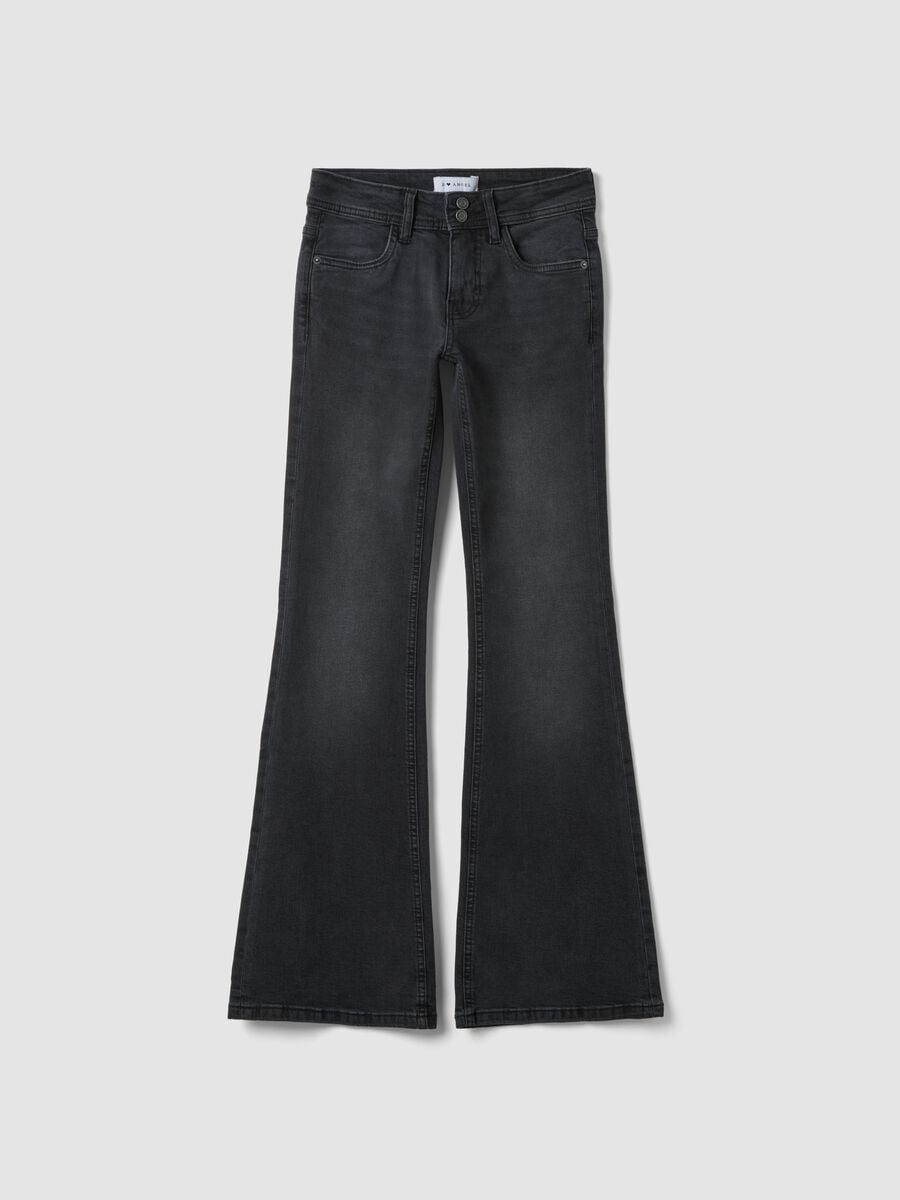 Jeans neri in cotone elasticizzato flare fit_0