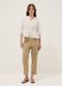 Beige stretch-cotton trousers with elasticated waistband_0