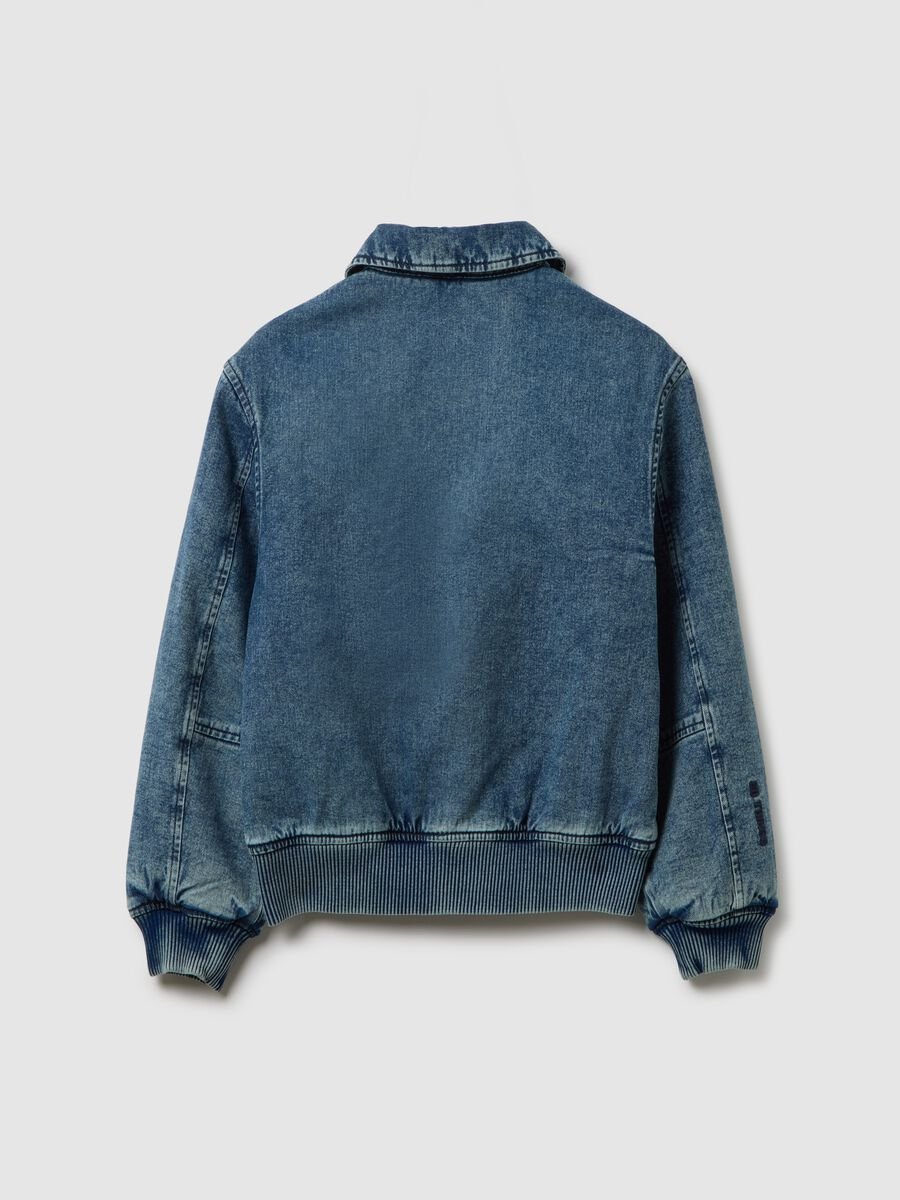Boy's Denim Regular Fit Bomber Jacket_4