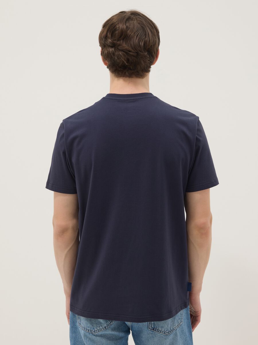 Blaues T-Shirt aus reiner Baumwolle mit kurzen &Auml;rmeln, Regular Fit_2
