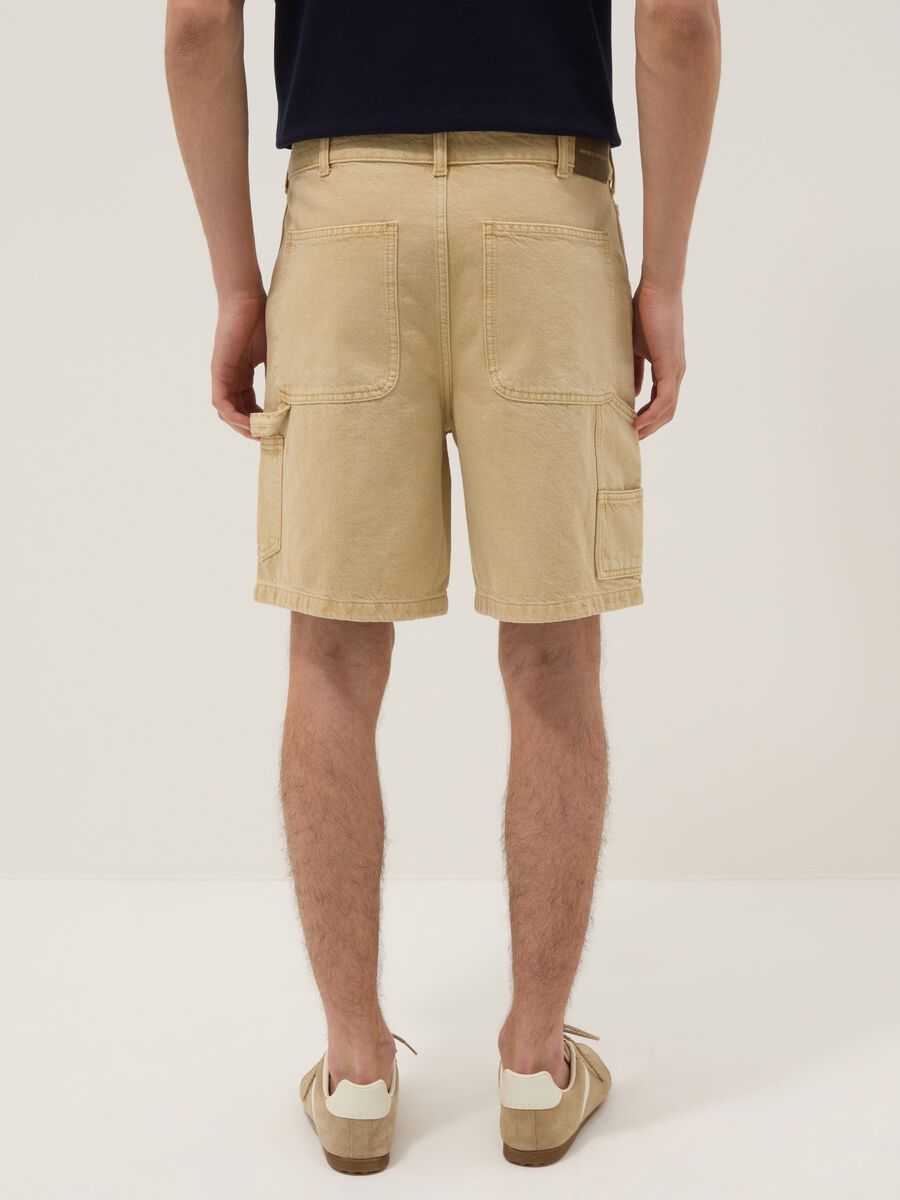 Beige Bermudashorts aus reiner Baumwolle_2