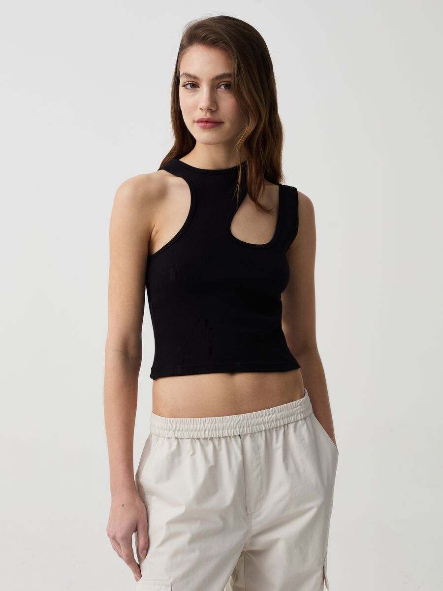 Single-shoulder top with cut-out detail_1