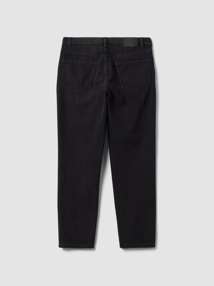 Black regular tapered jeans in a cotton, lyocell and viscose blend_5