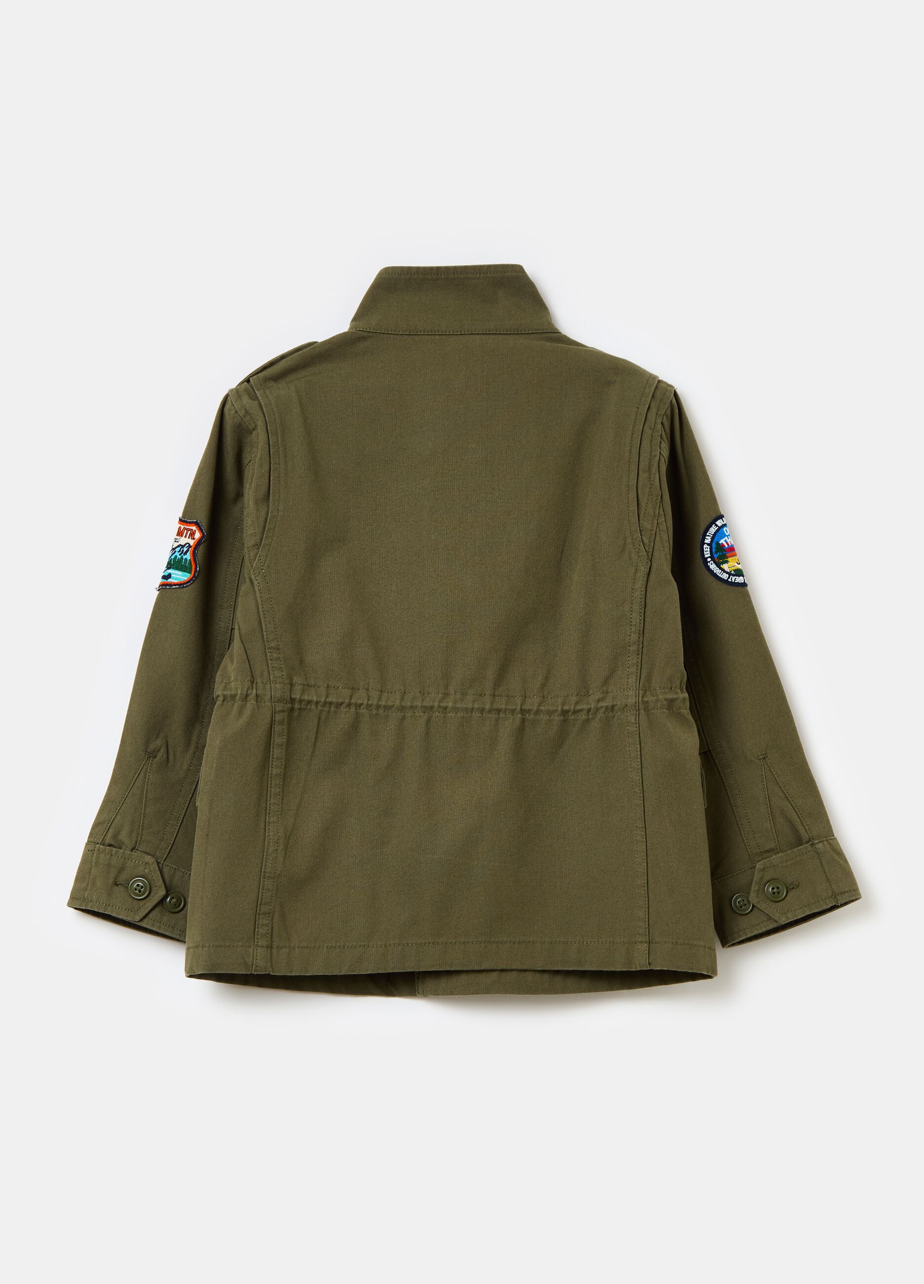 Cotton safari jacket with patch