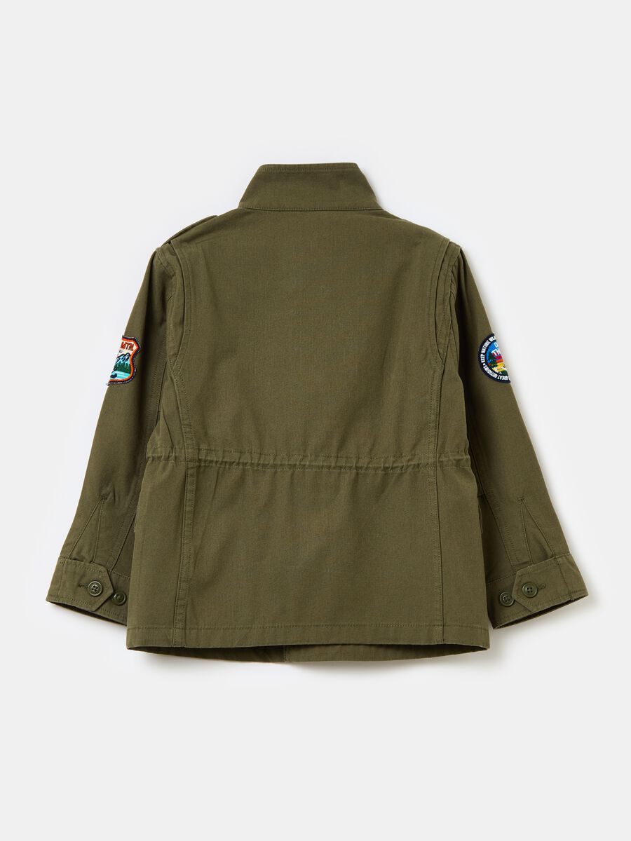 Cotton safari jacket with patch_4