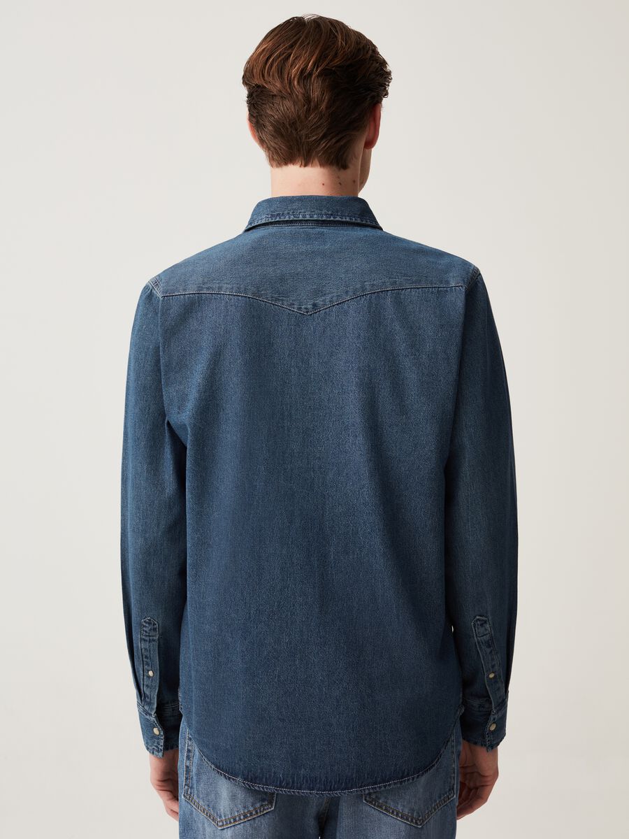 Grand & Hills denim shirt with pearl buttons_2