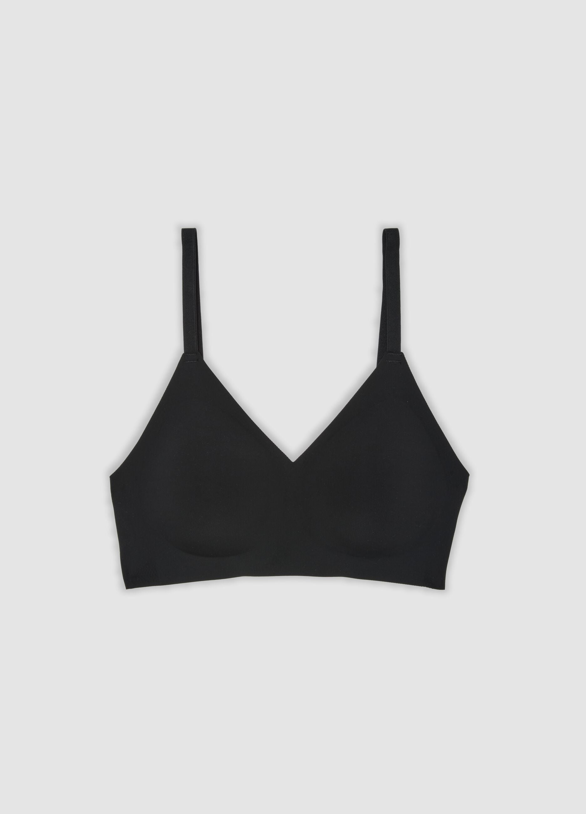 Schwarzer BH aus Stretchmaterial mit herausnehmbaren Cups